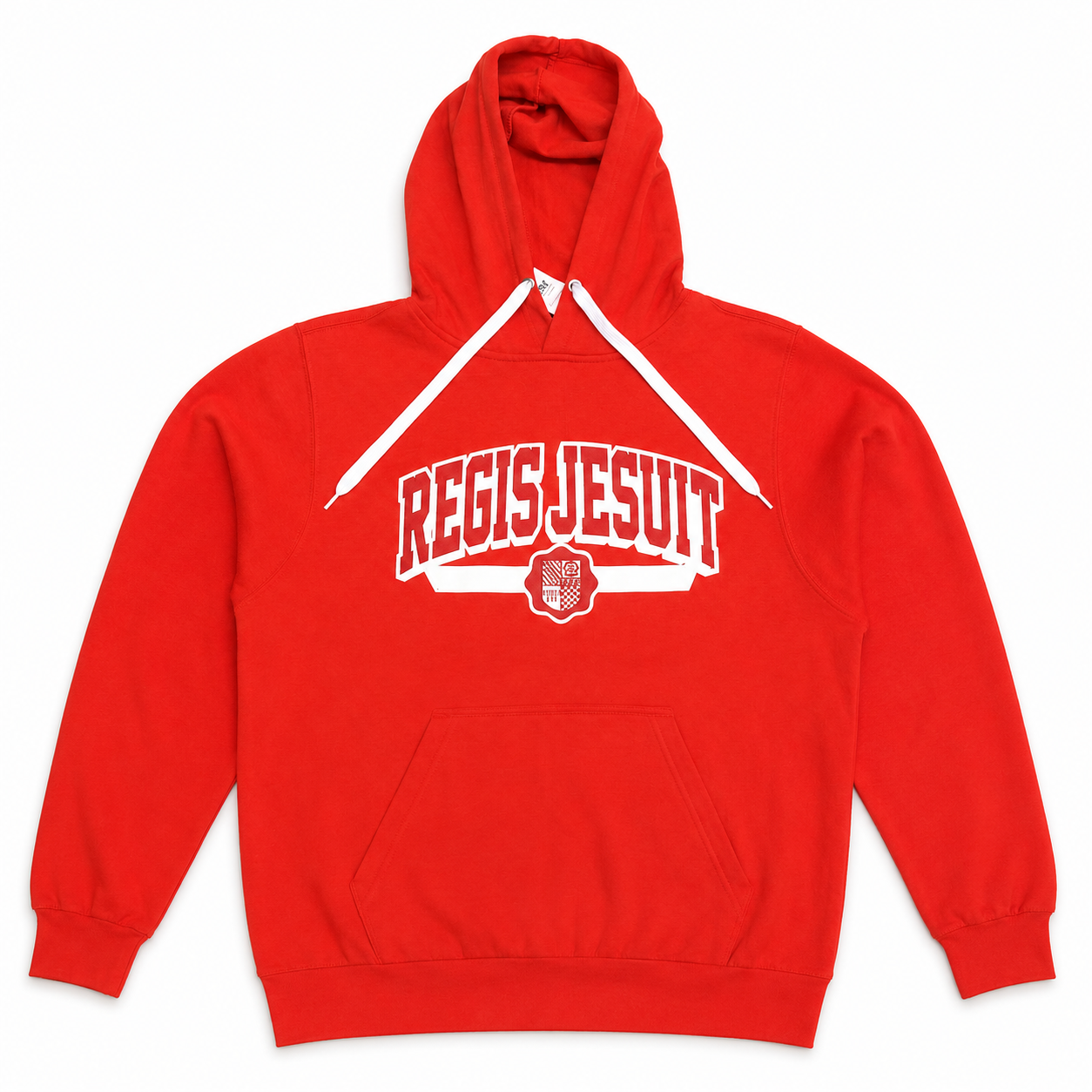MV Sport Comfort Fleece Hoodie Regis Jesuit Crest Red w/ white