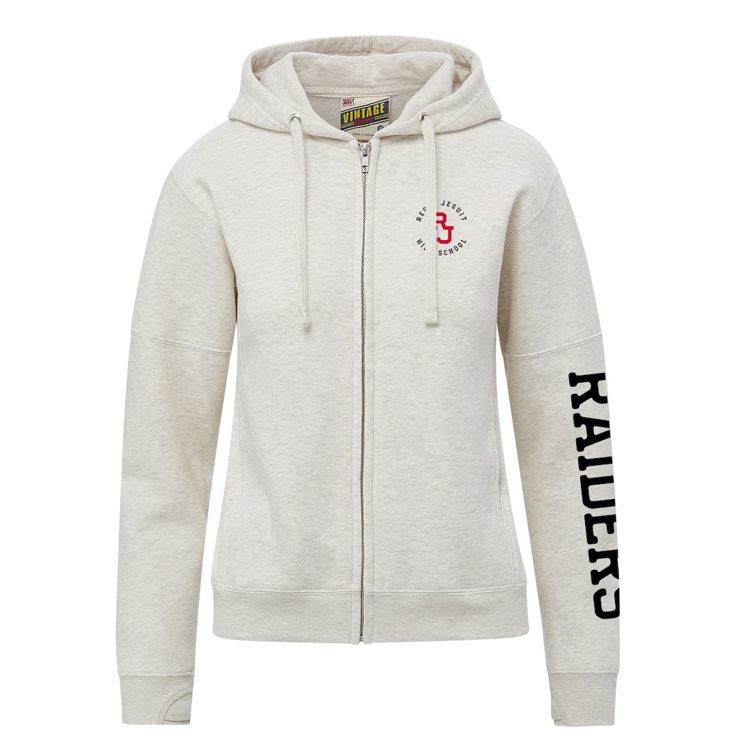 Ladies Vintage Fleece Full Zip Jacket - Raiders