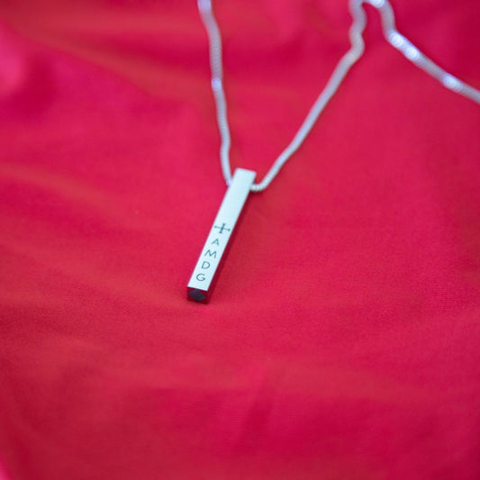 AMDG Silver Bar Necklace