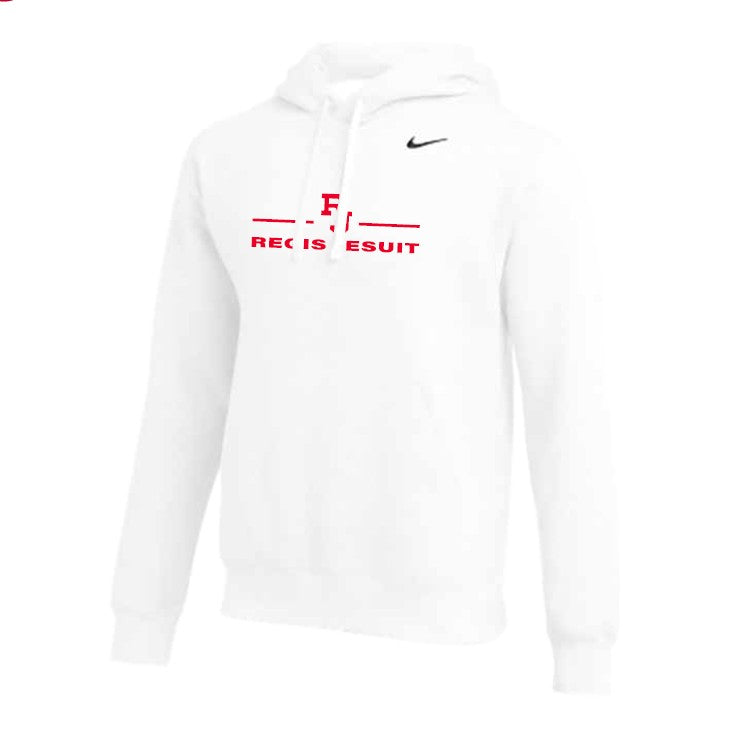 nike club all over logo hoodie in white