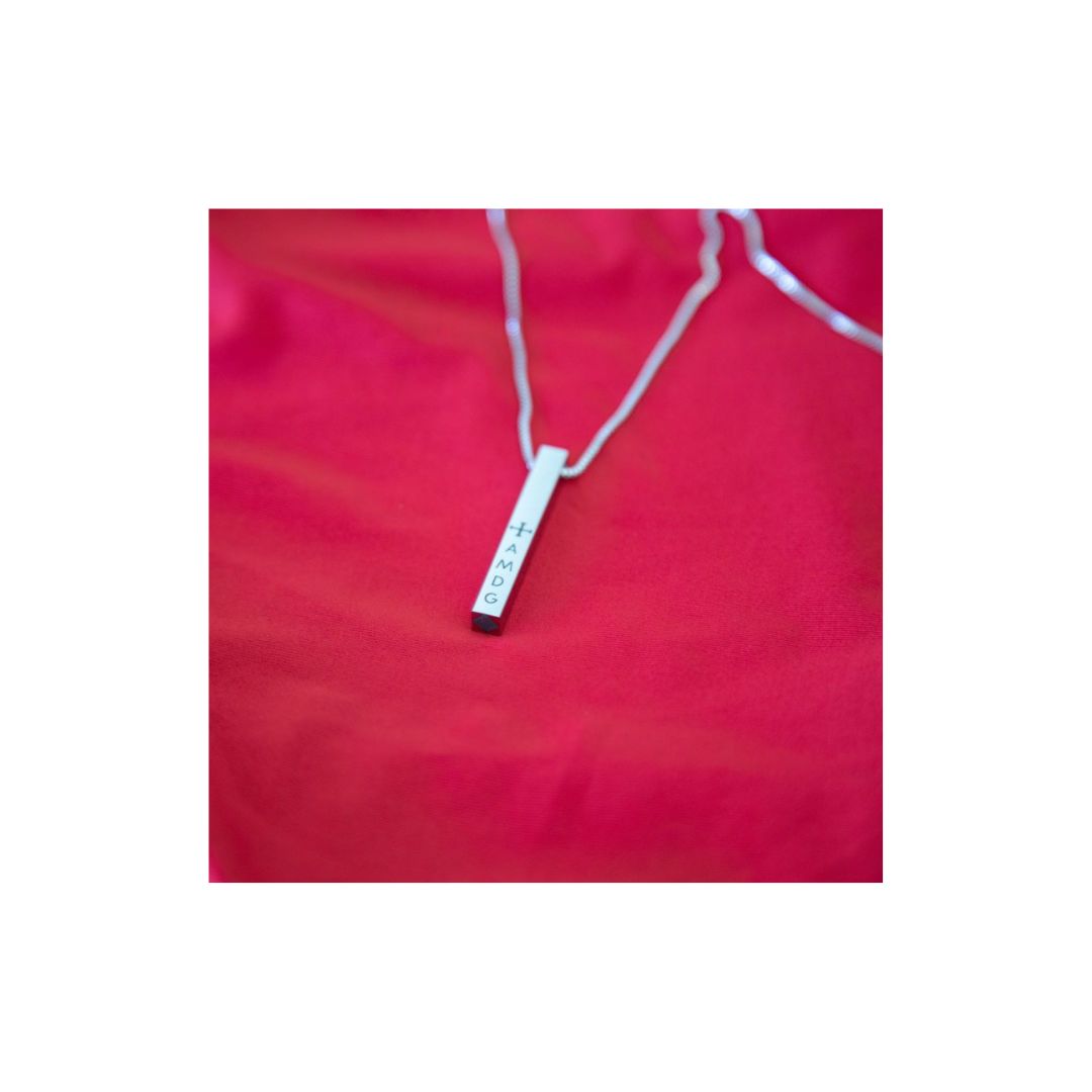 AMDG Silver Bar Necklace